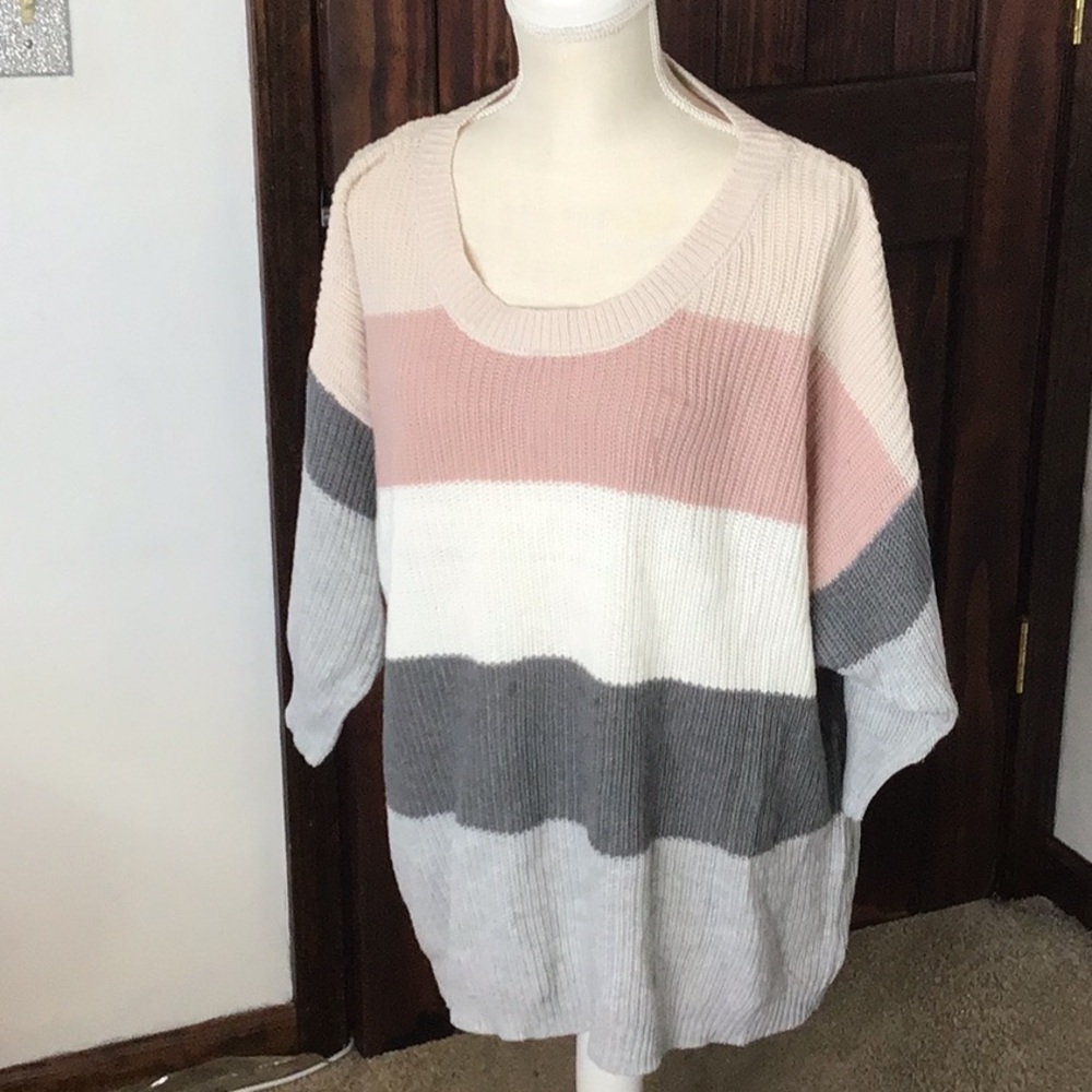 Short sleeve Juniper Ln maternity striped sweater, size 2X